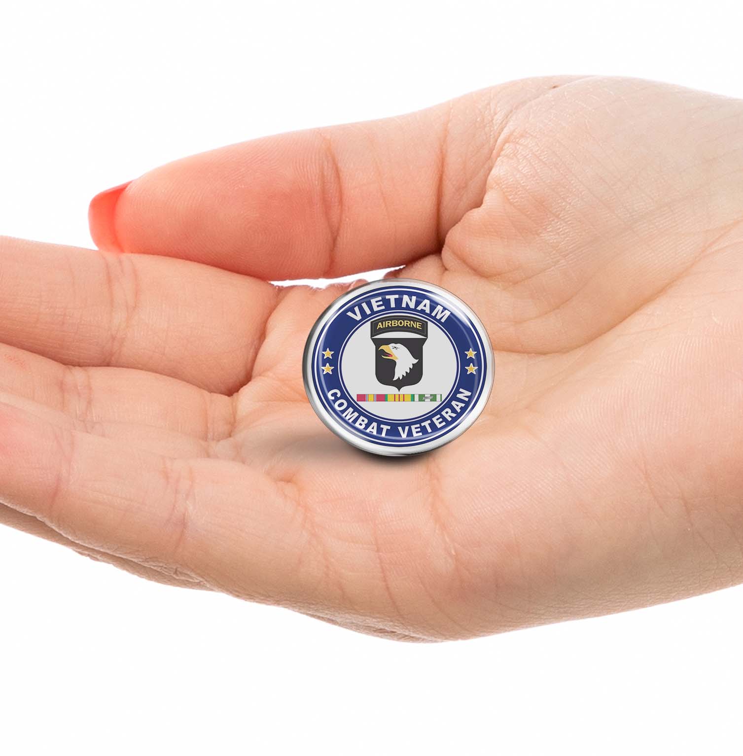 101st Airborne Division Vietnam Service Combat Veteran Limited Edition Lapel Pin Exclusive Metal Brooch Badge Accessories For Backpack, Clothes, Hats | Cute Gifts and Collectibles