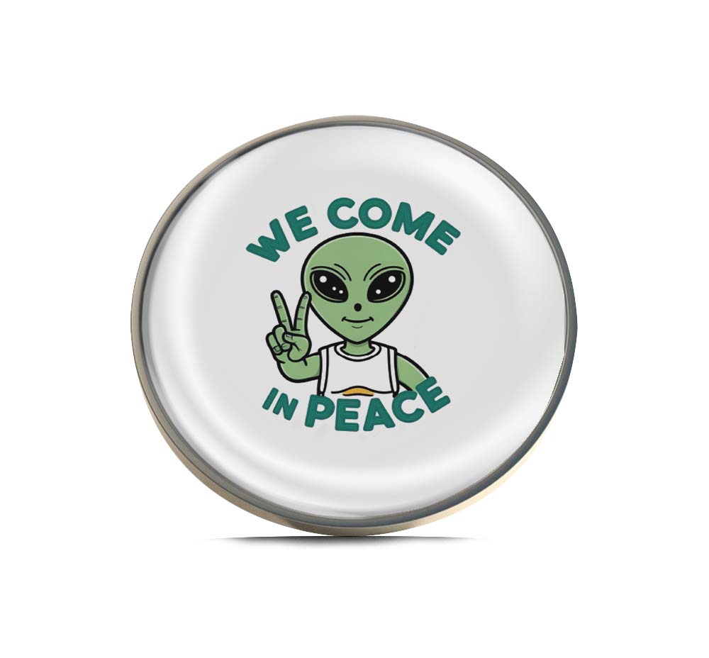 We Come In Peace Alien Limited Edition Lapel Pin Exclusive Metal Brooch Badge Accessories For Backpack, Clothes, Hats | Cute Gifts and Collectibles