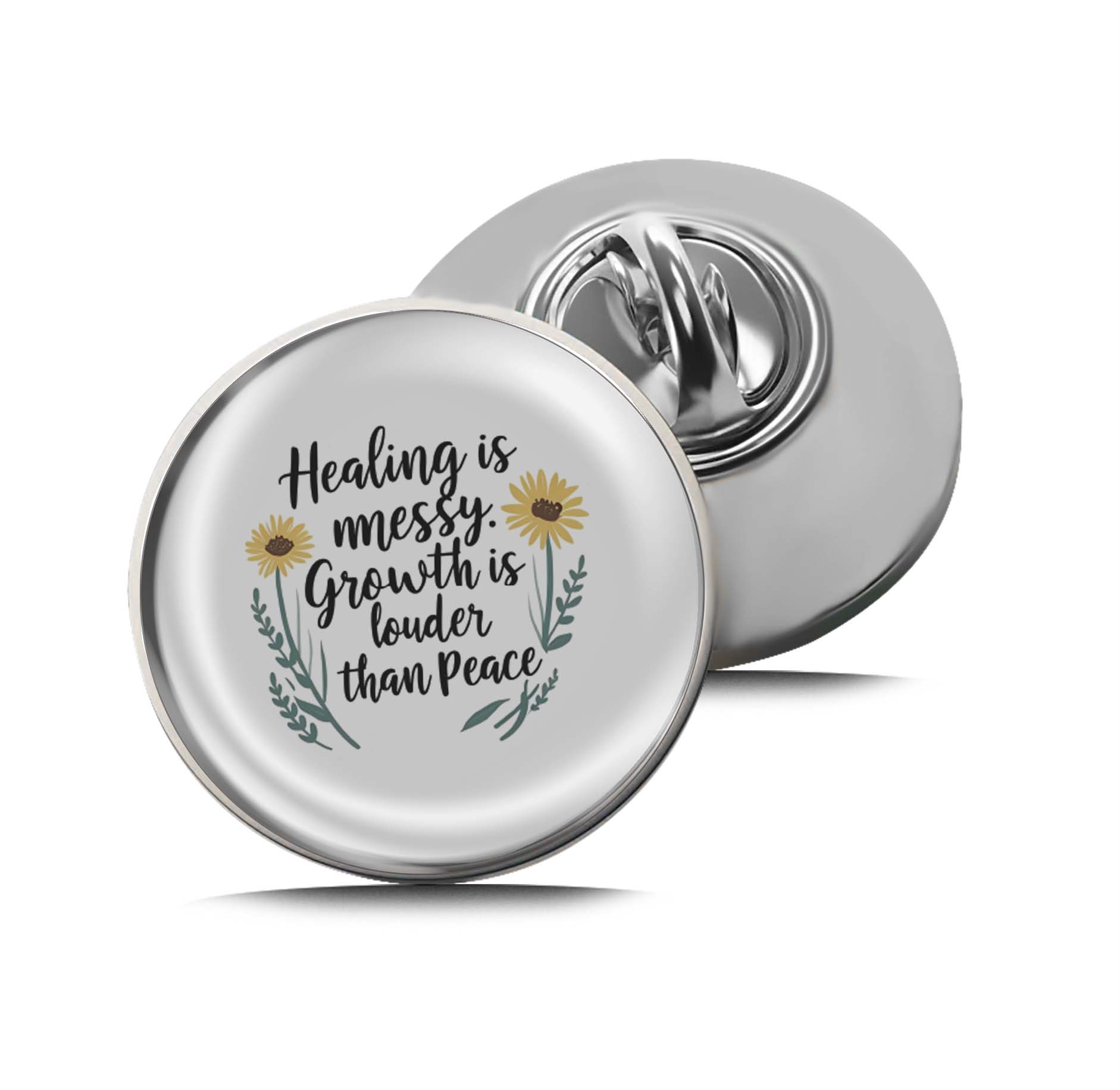 Healing is messy. Growth is louder than Peace Limited Edition Lapel Pin Exclusive Metal Brooch Badge Accessories For Backpack, Clothes, Hats | Cute Gifts and Collectibles