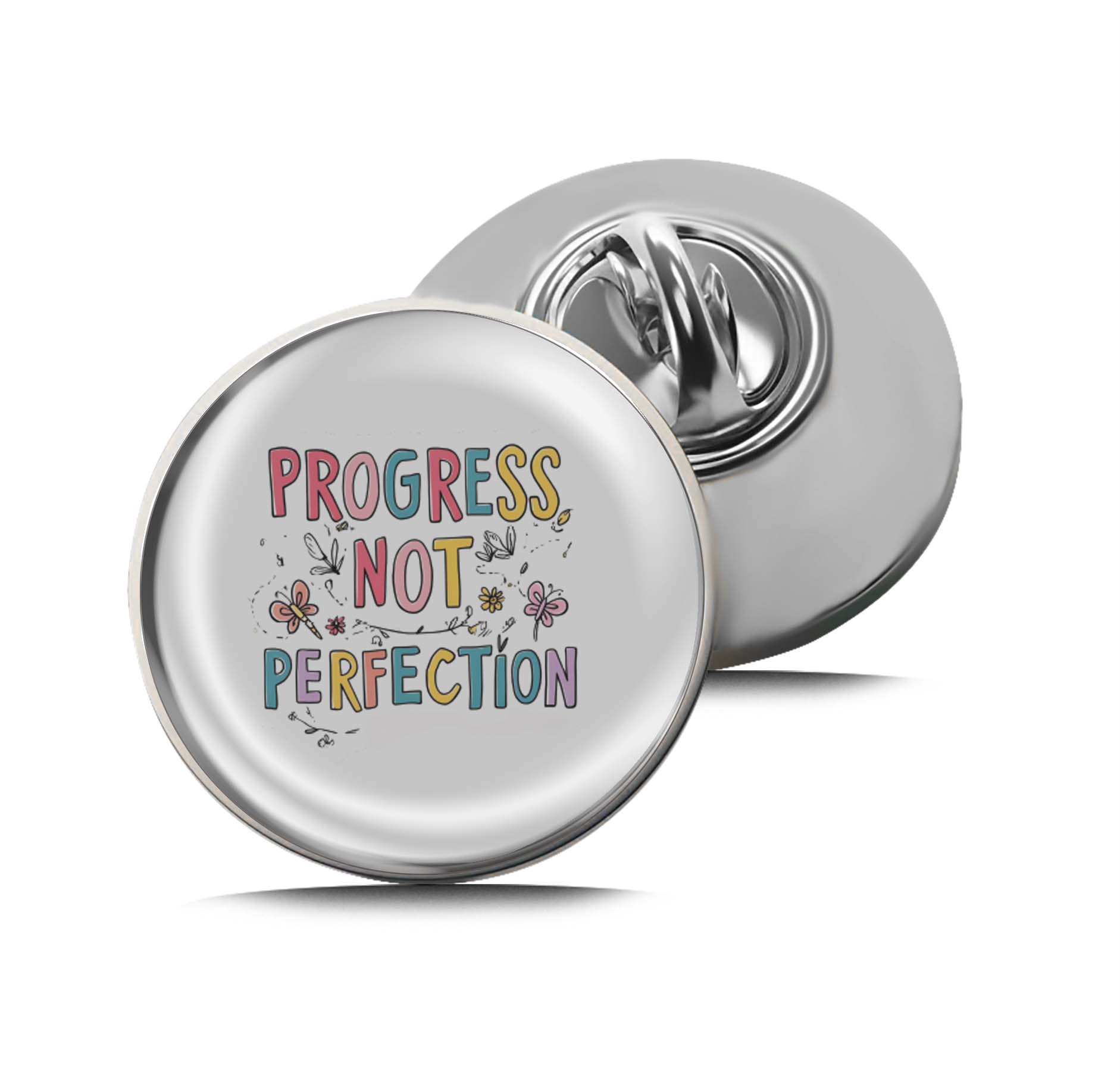 Progress Not Perfection Limited Edition Lapel Pin Exclusive Metal Brooch Badge Accessories For Backpack, Clothes, Hats | Cute Gifts and Collectibles