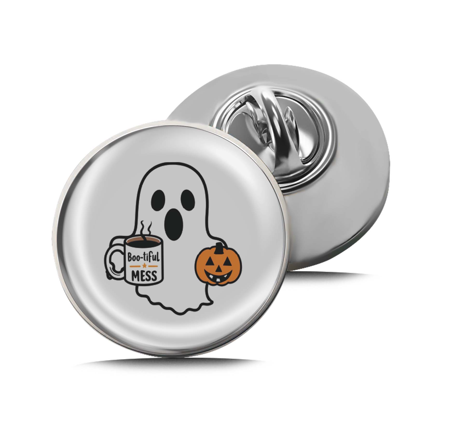 Cute Ghost with cup of coffee Limited Edition Lapel Pin Exclusive Metal Brooch Badge Accessories For Backpack, Clothes, Hats | Cute Gifts and Collectibles