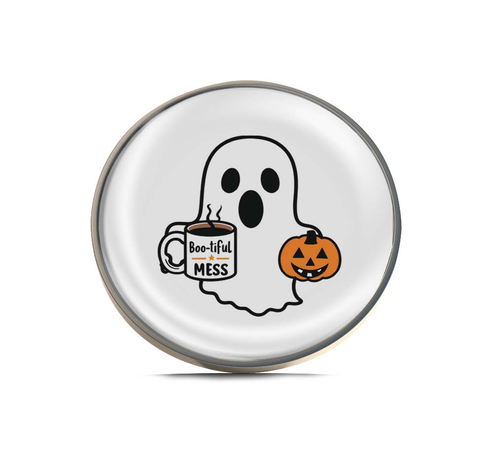 Cute Ghost with cup of coffee Limited Edition Lapel Pin Exclusive Metal Brooch Badge Accessories For Backpack, Clothes, Hats | Cute Gifts and Collectibles