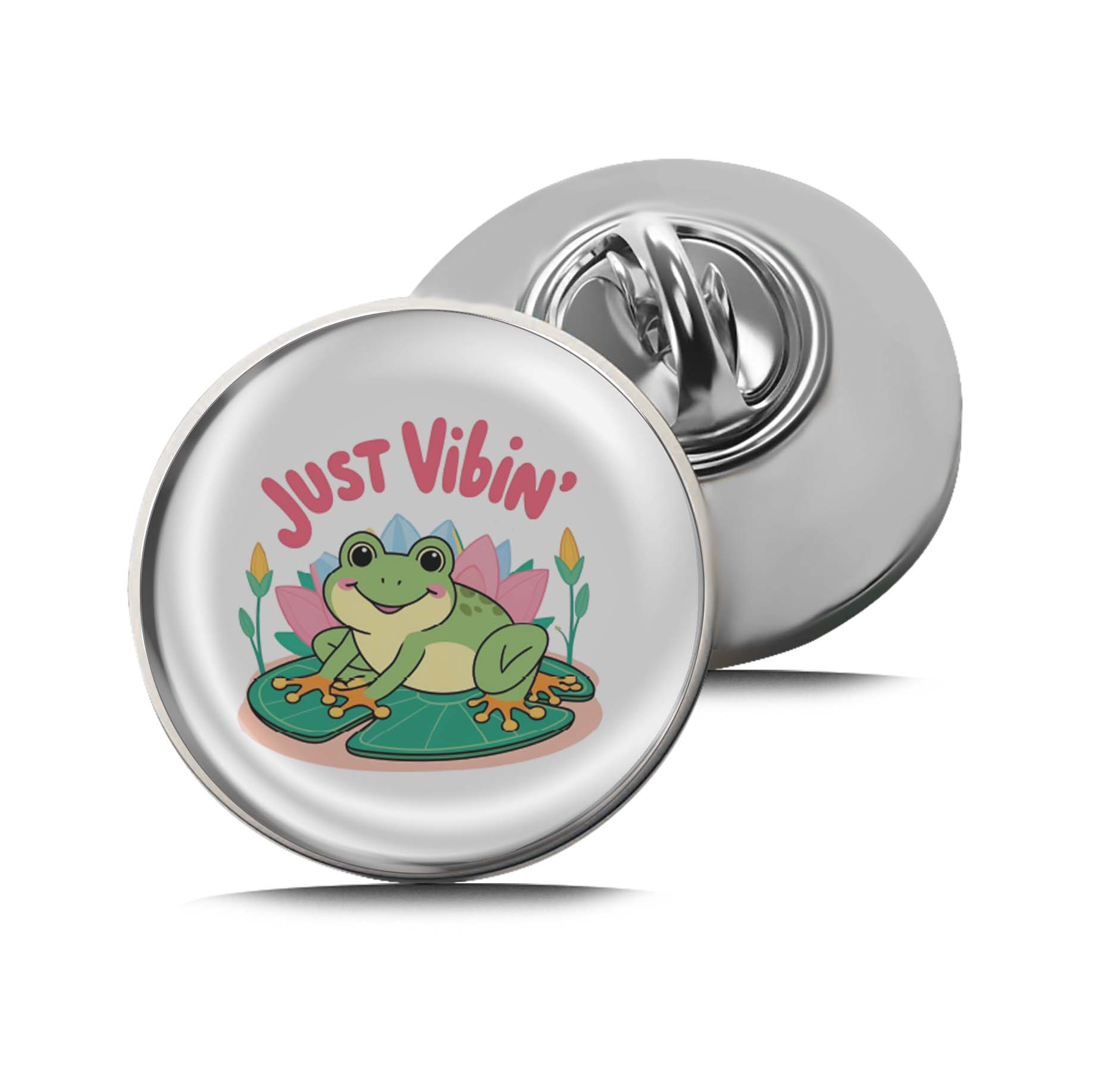Just Vibin' Summer Frog Limited Edition Lapel Pin Exclusive Metal Brooch Badge Accessories For Backpack, Clothes, Hats | Cute Gifts and Collectibles