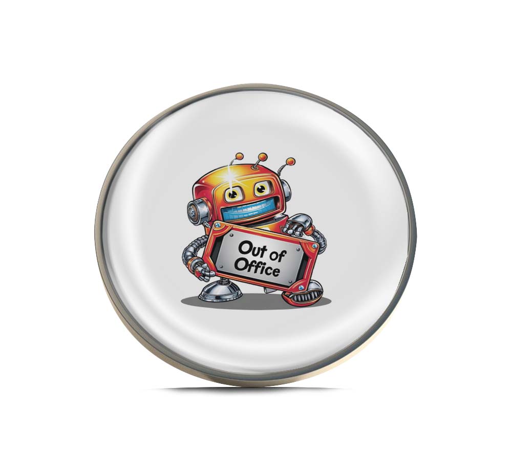Out of Office Message Robot Limited Edition Lapel Pin Exclusive Metal Brooch Badge Accessories For Backpack, Clothes, Hats | Cute Gifts and Collectibles