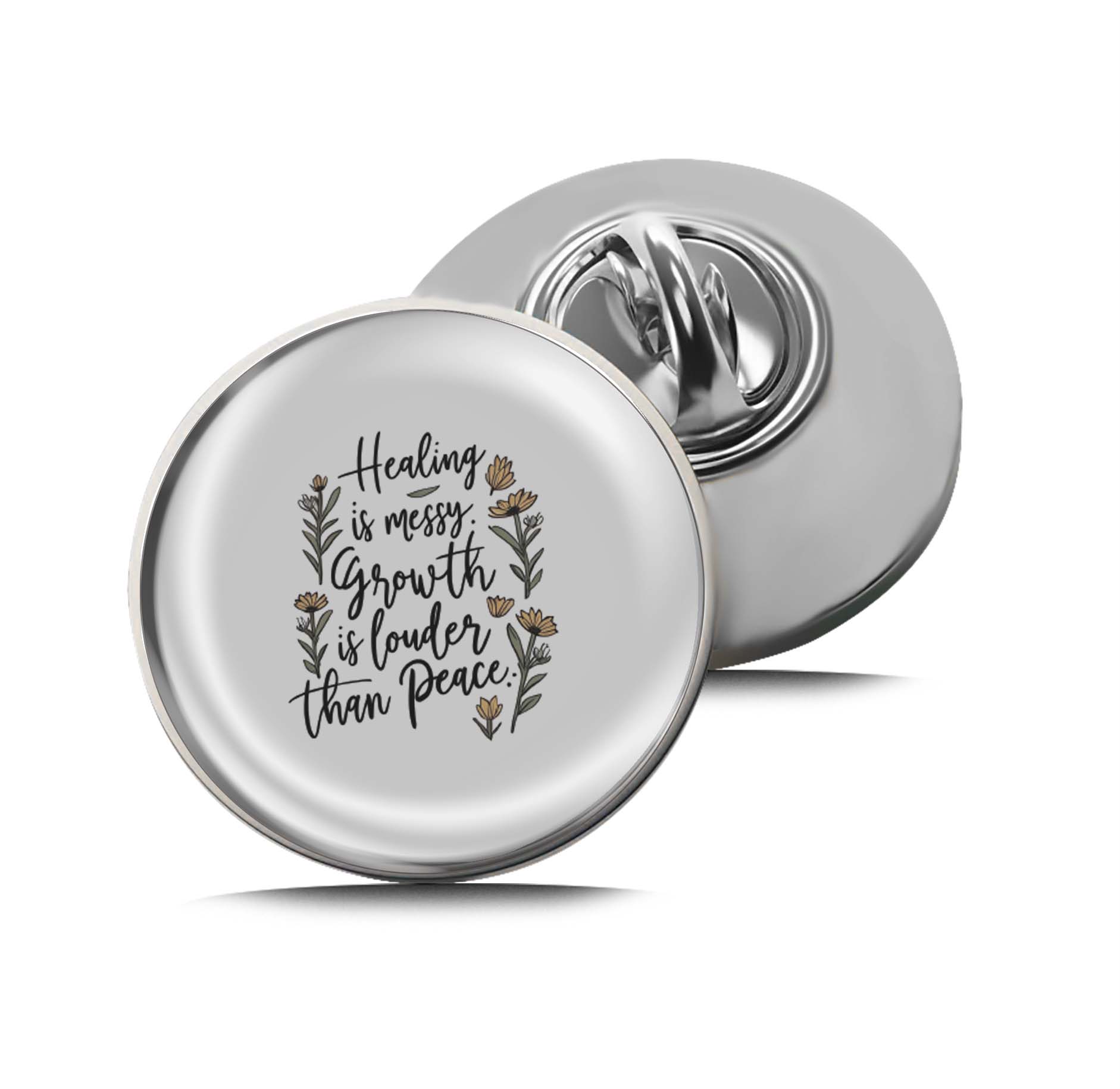 "Healing is Messy" Quote Limited Edition Lapel Pin Exclusive Metal Brooch Badge Accessories For Backpack, Clothes, Hats | Cute Gifts and Collectibles