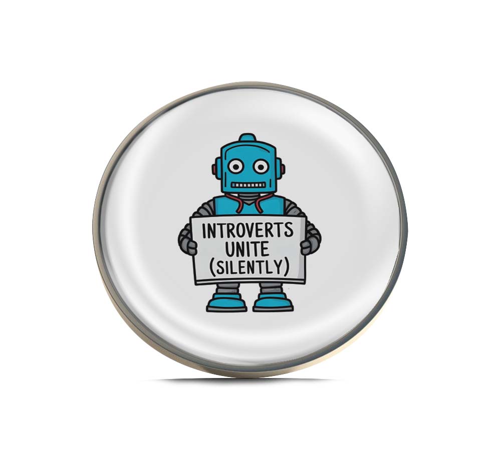 Introverts Unite (Silently) Limited Edition Lapel Pin Exclusive Metal Brooch Badge Accessories For Backpack, Clothes, Hats | Cute Gifts and Collectibles