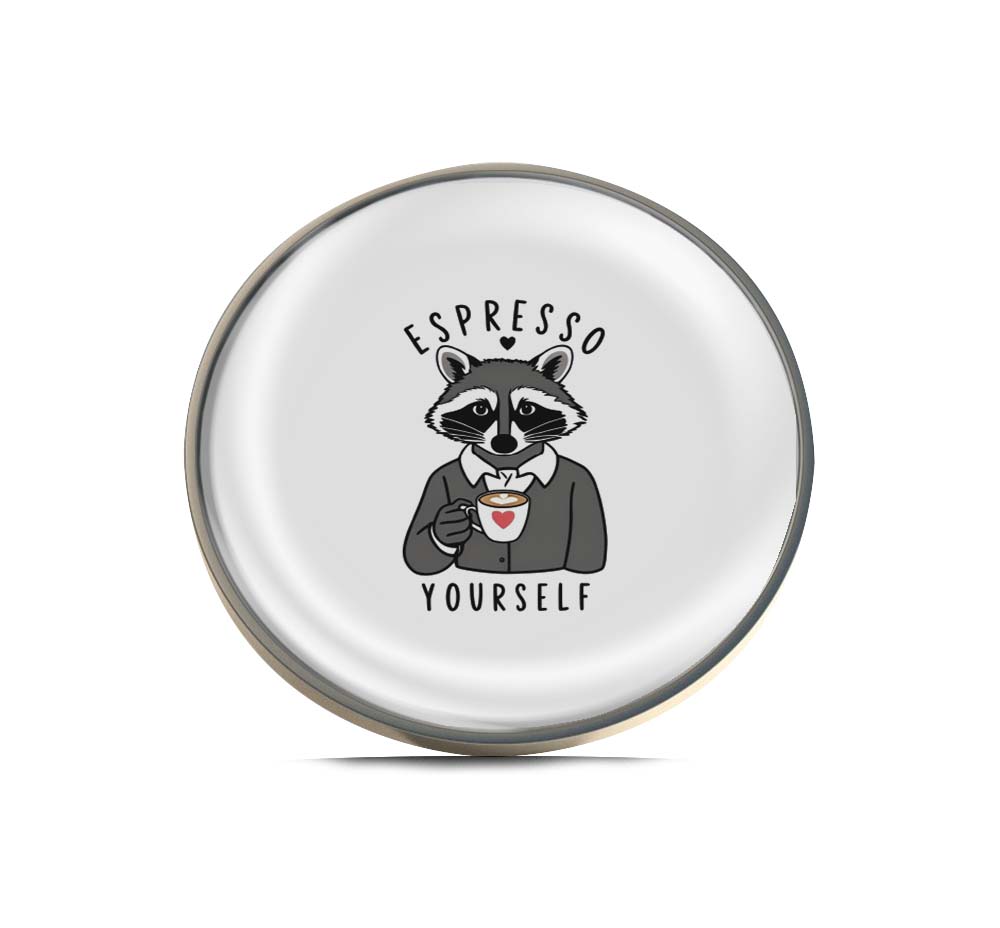 Espresso Yourself Raccoon Limited Edition Lapel Pin Exclusive Metal Brooch Badge Accessories For Backpack, Clothes, Hats | Cute Gifts and Collectibles