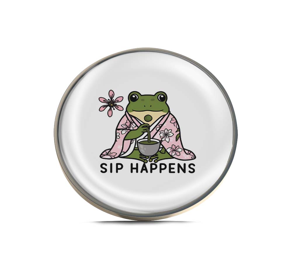 Sip Happens Frog Limited Edition Lapel Pin Exclusive Metal Brooch Badge Accessories For Backpack, Clothes, Hats | Cute Gifts and Collectibles