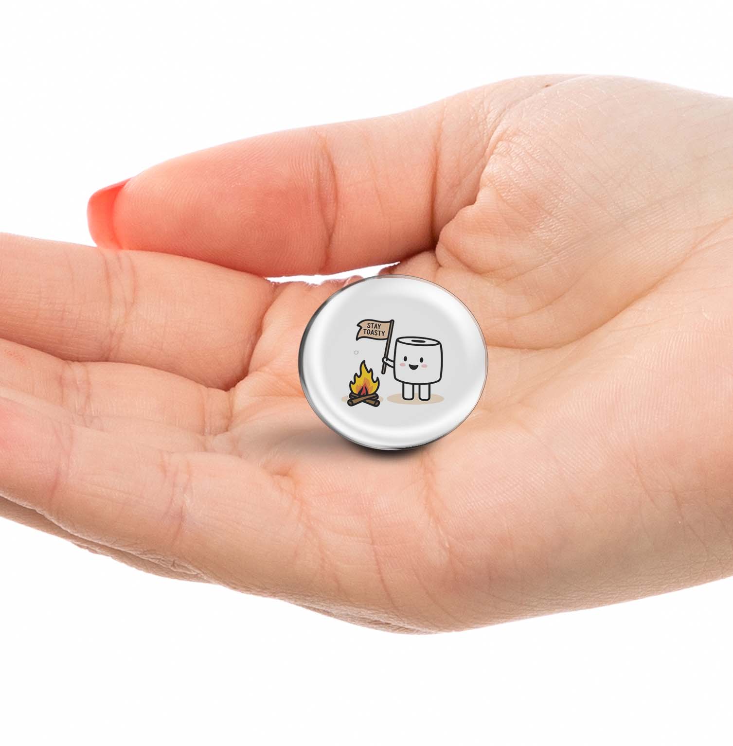 Stay Toasty Marshmallow Limited Edition Lapel Pin Exclusive Metal Brooch Badge Accessories For Backpack, Clothes, Hats | Cute Gifts and Collectibles