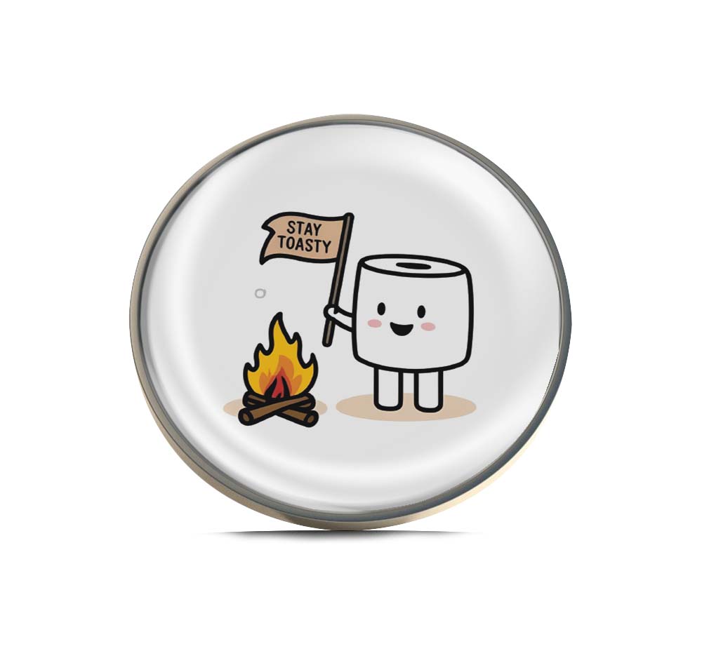 Stay Toasty Marshmallow Limited Edition Lapel Pin Exclusive Metal Brooch Badge Accessories For Backpack, Clothes, Hats | Cute Gifts and Collectibles