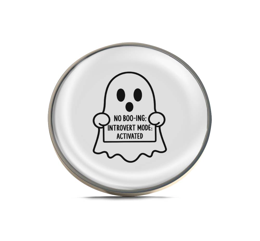 No Boo-ing. Activated Introvert Mode Ghost Limited Edition Lapel Pin Exclusive Metal Brooch Badge Accessories For Backpack, Clothes, Hats | Cute Gifts and Collectibles
