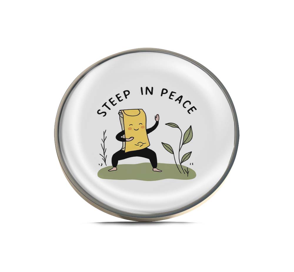 Steep in Peace Tea Bag Limited Edition Lapel Pin Exclusive Metal Brooch Badge Accessories For Backpack, Clothes, Hats | Cute Gifts and Collectibles