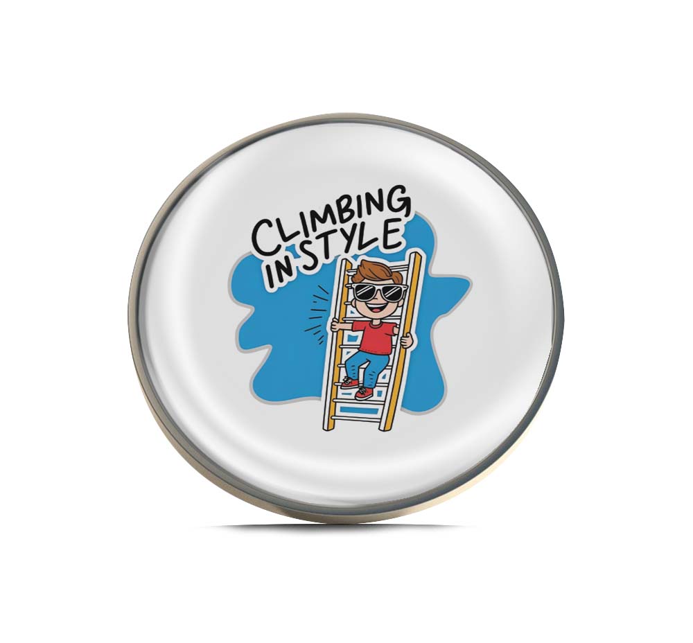 Climbing in Style Limited Edition Lapel Pin Exclusive Metal Brooch Badge Accessories For Backpack, Clothes, Hats | Cute Gifts and Collectibles