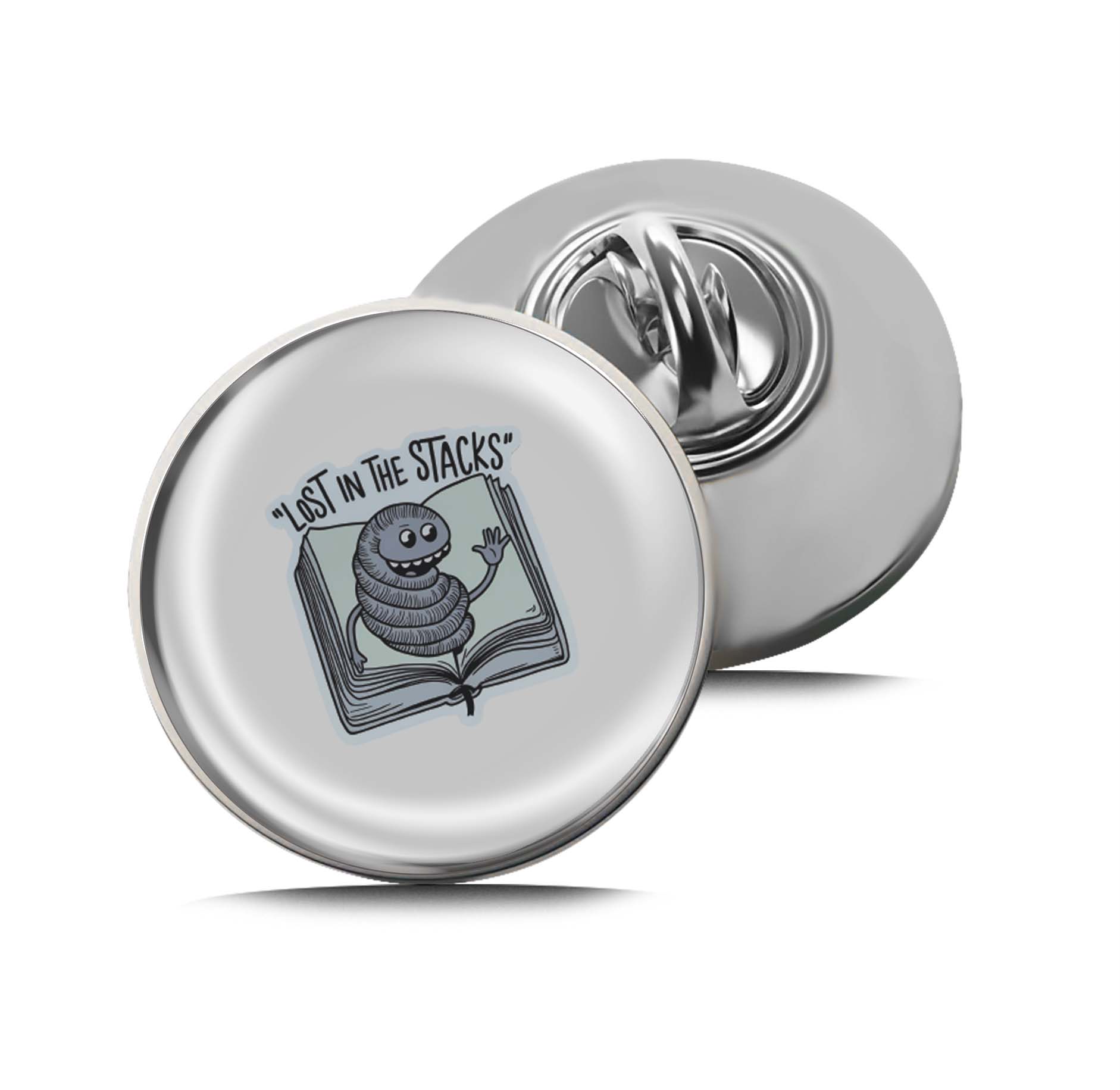Lost in the Stacks & Bookworm Limited Edition Lapel Pin Exclusive Metal Brooch Badge Accessories For Backpack, Clothes, Hats | Cute Gifts and Collectibles