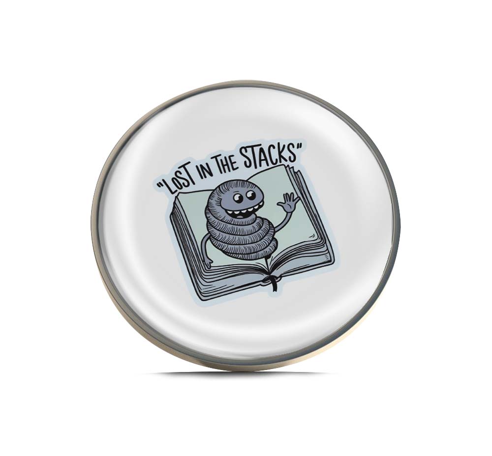 Lost in the Stacks & Bookworm Limited Edition Lapel Pin Exclusive Metal Brooch Badge Accessories For Backpack, Clothes, Hats | Cute Gifts and Collectibles