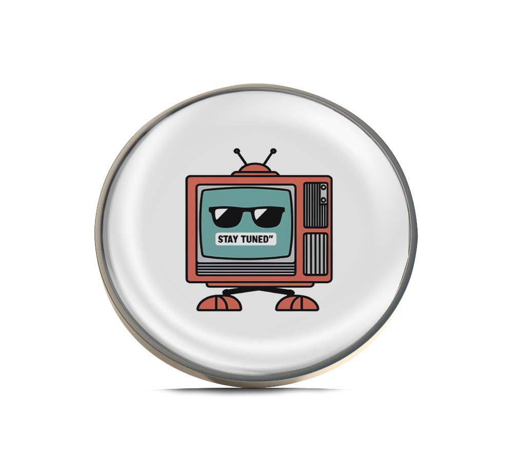 Stay Tuned Retro TV Limited Edition Lapel Pin Exclusive Metal Brooch Badge Accessories For Backpack, Clothes, Hats | Cute Gifts and Collectibles