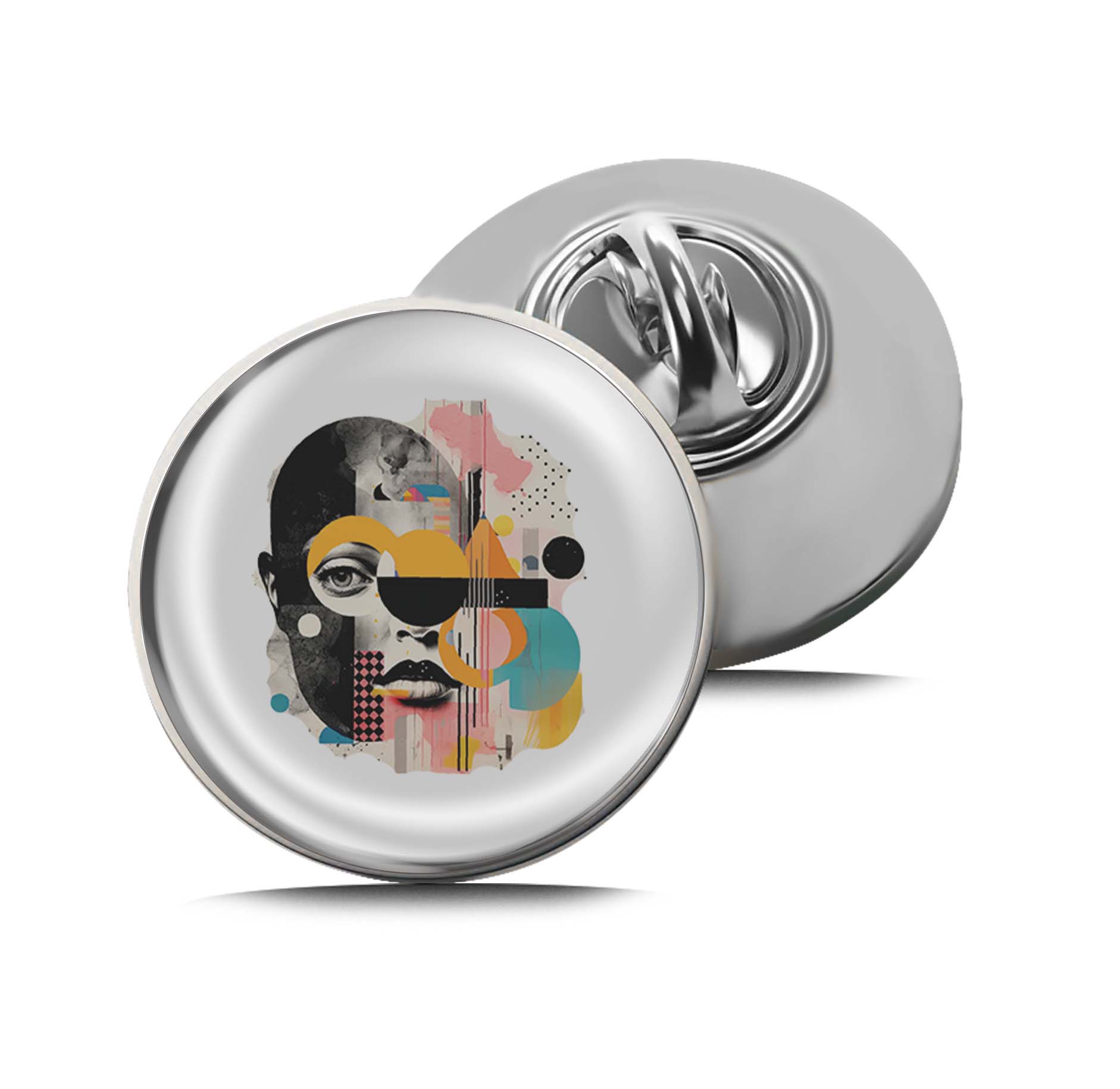 Woman Fashion Abstract Collage Limited Edition Lapel Pin Exclusive Metal Brooch Badge Accessories For Backpack, Clothes, Hats | Cute Gifts and Collectibles