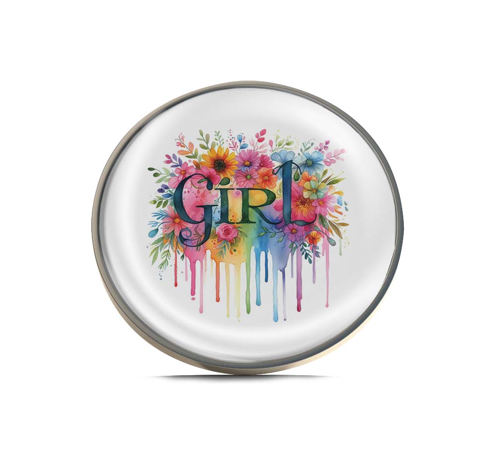 Floral Girl Limited Edition Lapel Pin Exclusive Metal Brooch Badge Accessories For Backpack, Clothes, Hats | Cute Gifts and Collectibles