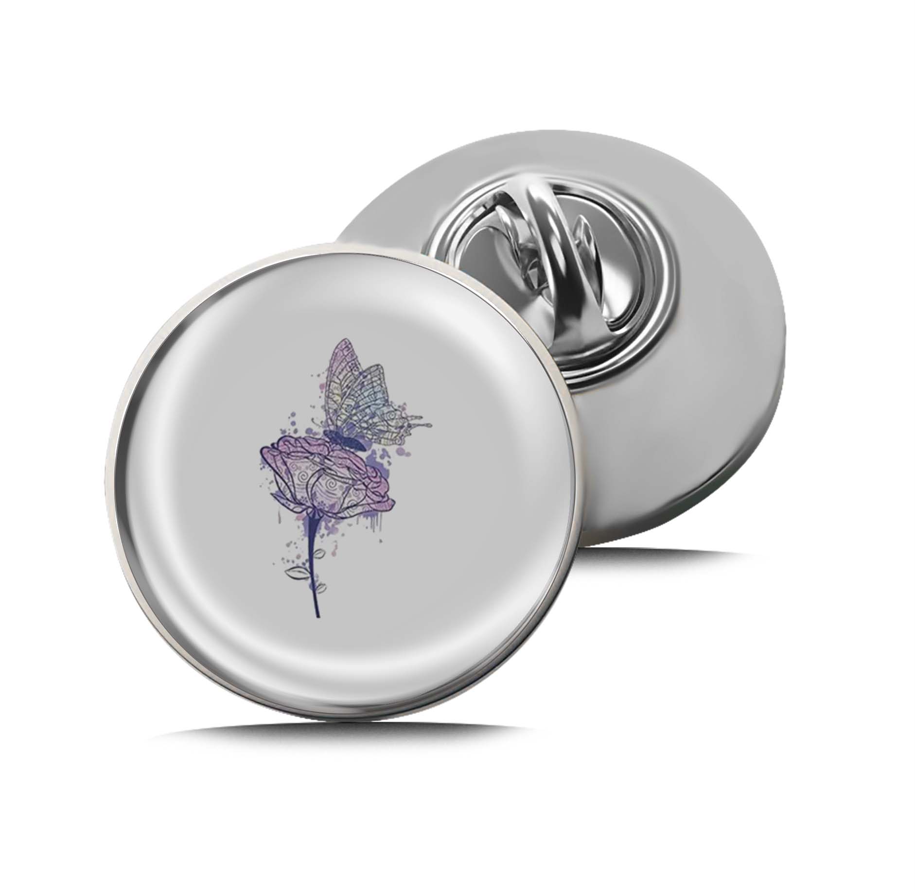 Flowers with butterfly texture Limited Edition Lapel Pin Exclusive Metal Brooch Badge Accessories For Backpack, Clothes, Hats | Cute Gifts and Collectibles