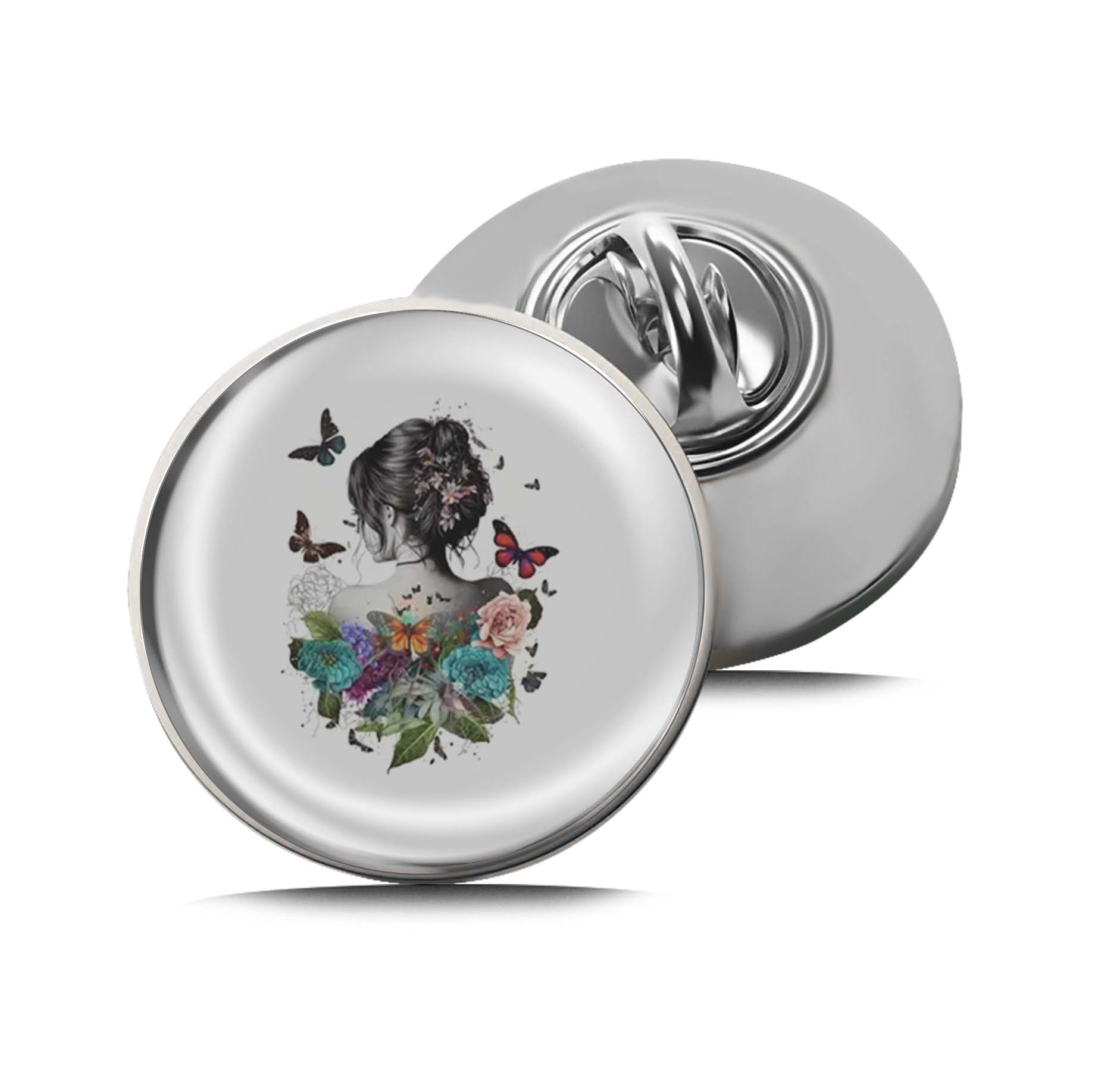 Flower Girl And Butterfly Limited Edition Lapel Pin Exclusive Metal Brooch Badge Accessories For Backpack, Clothes, Hats | Cute Gifts and Collectibles