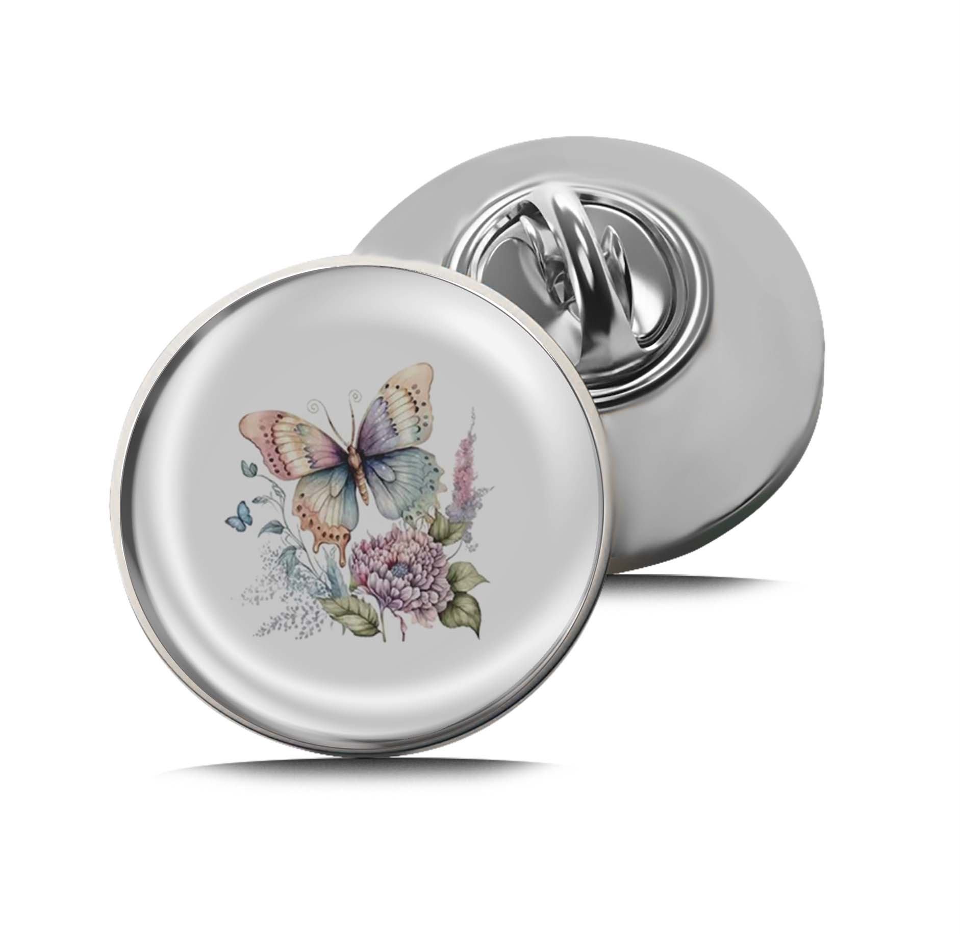 Retro Butterfly & Floral Limited Edition Lapel Pin Exclusive Metal Brooch Badge Accessories For Backpack, Clothes, Hats | Cute Gifts and Collectibles