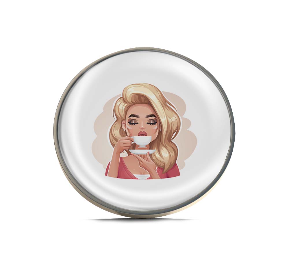 Girl Holding A Cup of Coffee Limited Edition Lapel Pin Exclusive Metal Brooch Badge Accessories For Backpack, Clothes, Hats | Cute Gifts and Collectibles