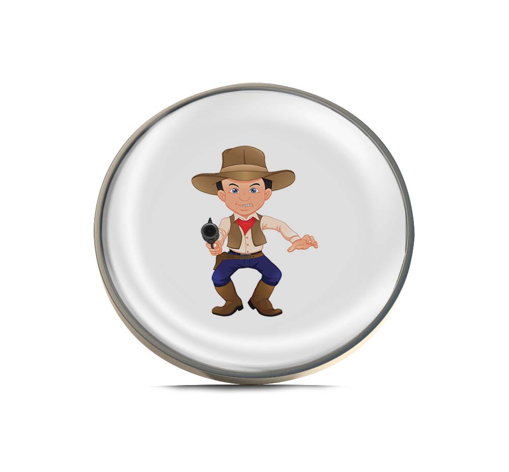 Cute cowboy kid with gun Limited Edition Lapel Pin Exclusive Metal Brooch Badge Accessories For Backpack, Clothes, Hats | Cute Gifts and Collectibles