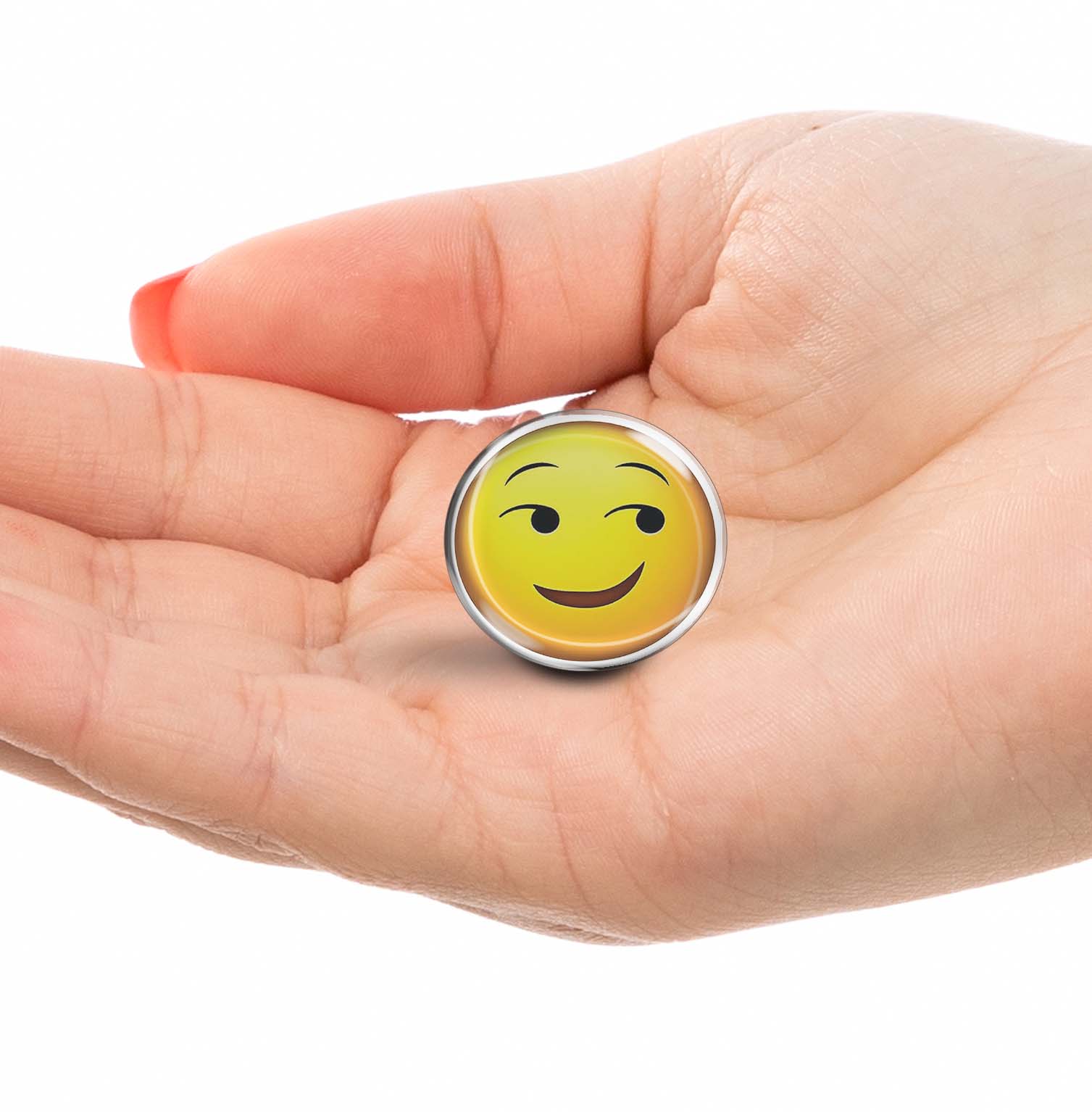 Smirking Face Emoji Limited Edition Lapel Pin Exclusive Metal Brooch Badge Accessories For Backpack, Clothes, Hats | Cute Gifts and Collectibles