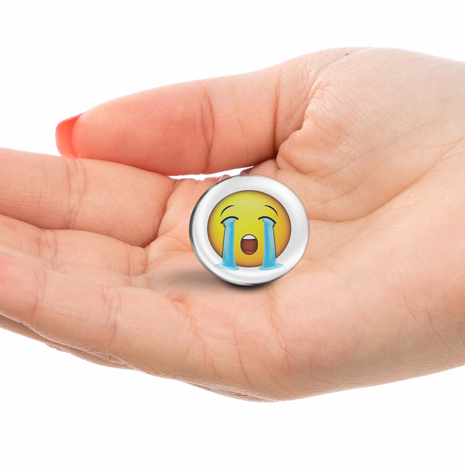 Loudly crying emoji Limited Edition Lapel Pin Exclusive Metal Brooch Badge Accessories For Backpack, Clothes, Hats | Cute Gifts and Collectibles