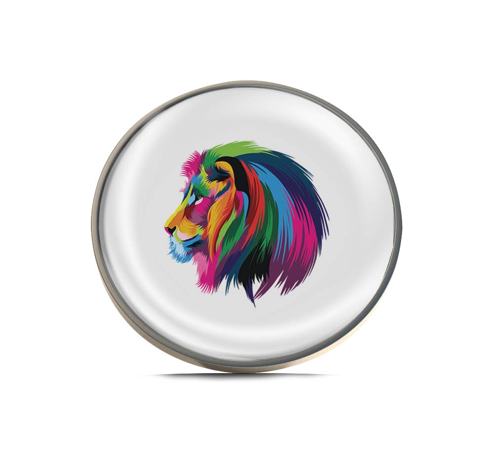 Colorful Lion Head In Pop Art Style Limited Edition Lapel Pin Exclusive Metal Brooch Badge Accessories For Backpack, Clothes, Hats | Cute Gifts and Collectibles