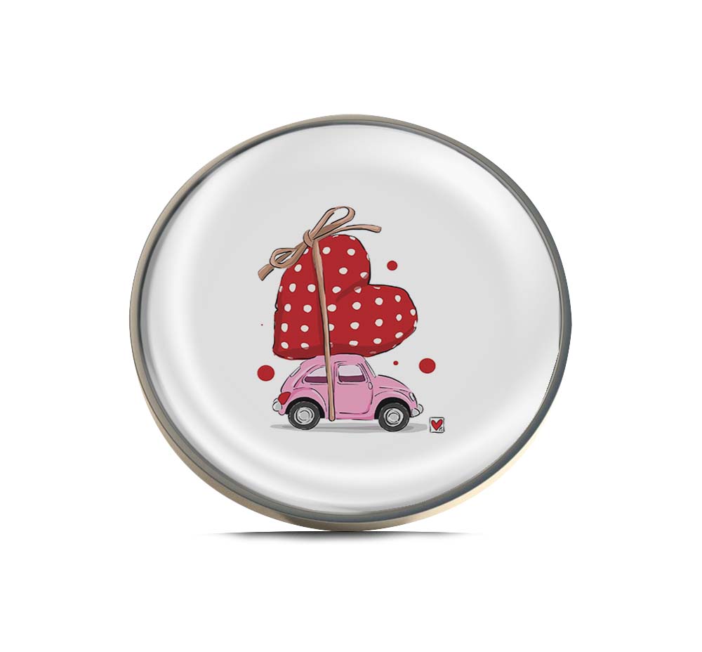 Car with red heart Limited Edition Lapel Pin Exclusive Metal Brooch Badge Accessories For Backpack, Clothes, Hats | Cute Gifts and Collectibles