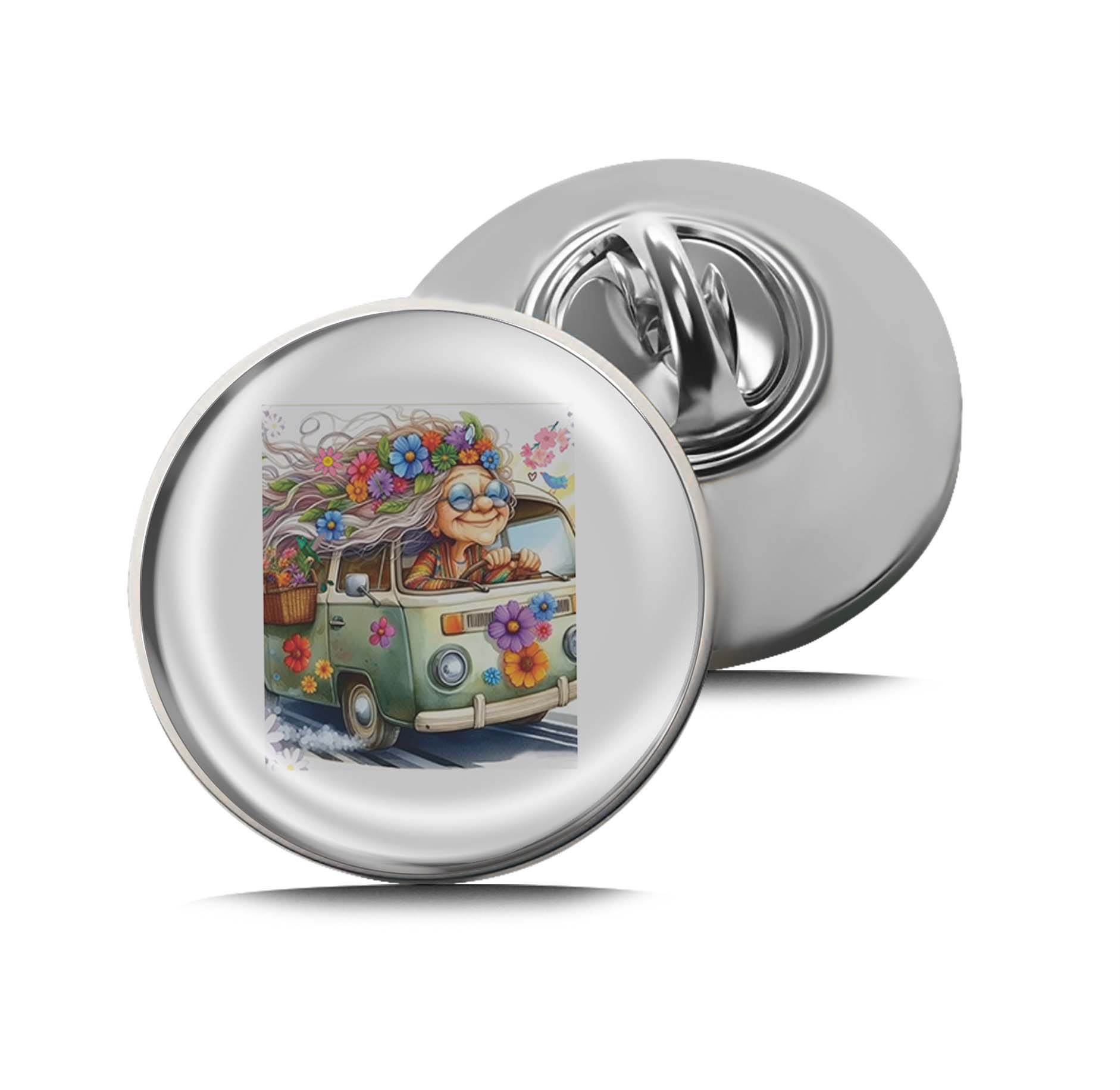 Granny's Flower Van Limited Edition Lapel Pin Exclusive Metal Brooch Badge Accessories For Backpack, Clothes, Hats | Cute Gifts and Collectibles