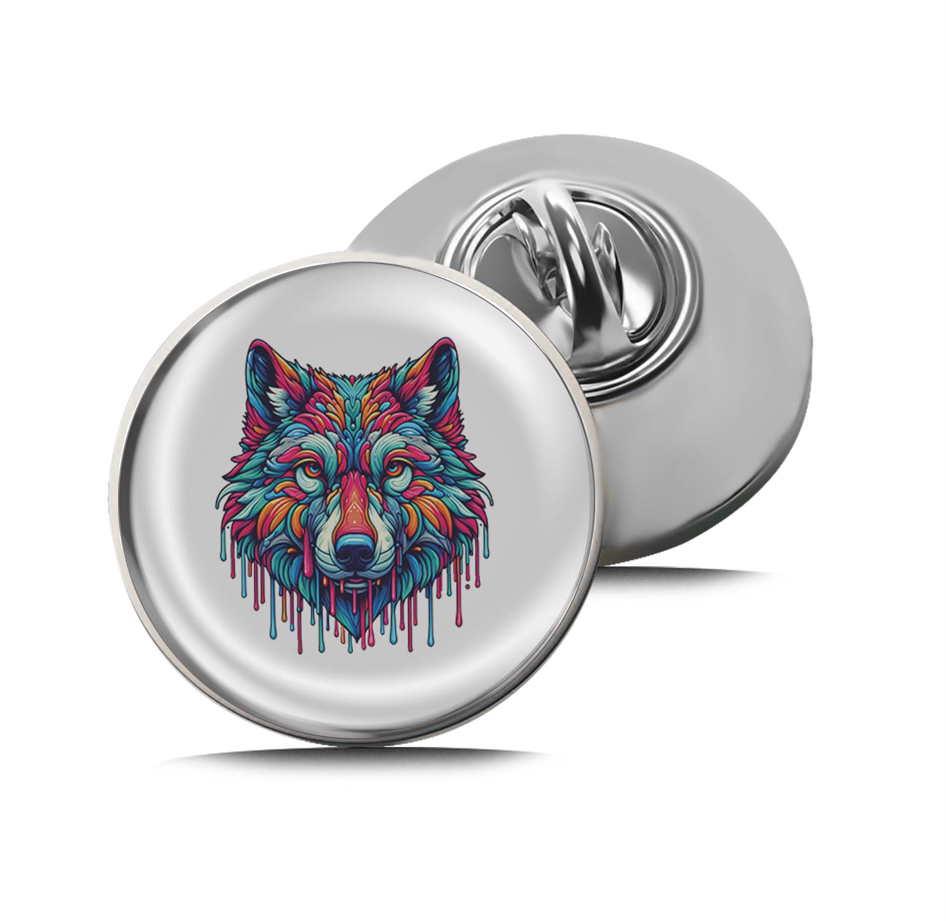 Colorful Wolf Limited Edition Lapel Pin Exclusive Metal Brooch Badge Accessories For Backpack, Clothes, Hats | Cute Gifts and Collectibles