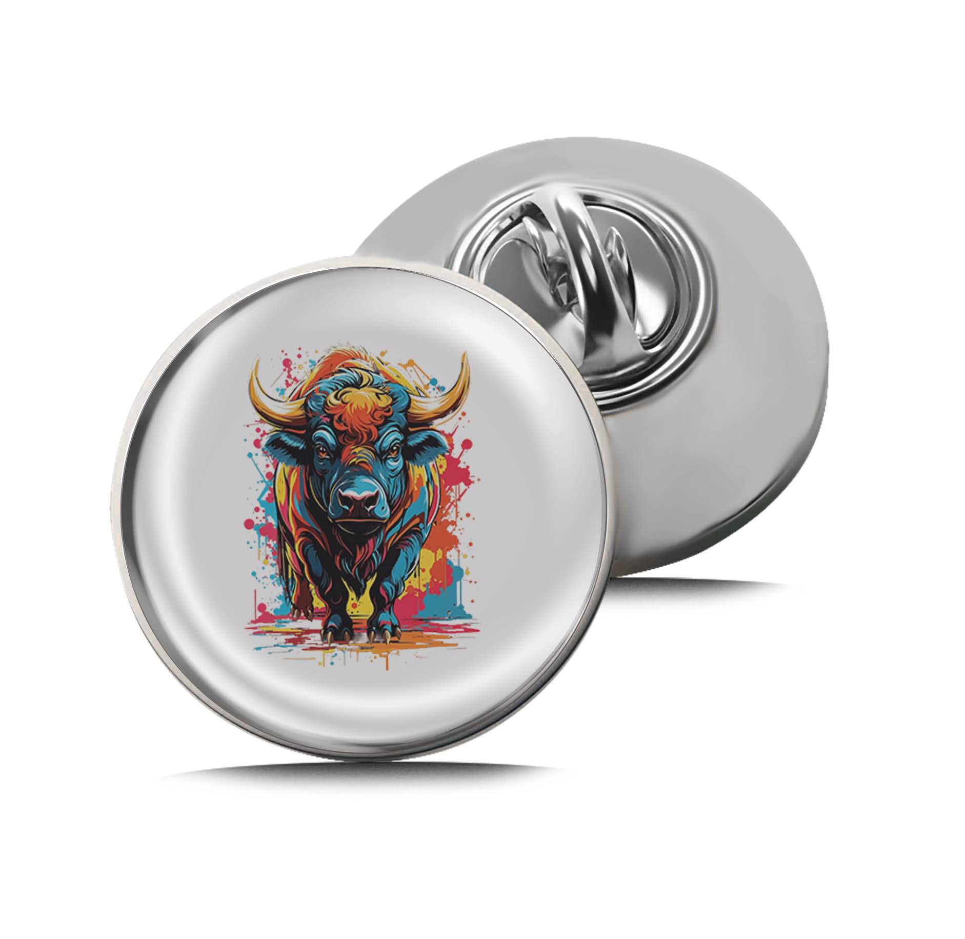 Colorful Angry Bull Limited Edition Lapel Pin Exclusive Metal Brooch Badge Accessories For Backpack, Clothes, Hats | Cute Gifts and Collectibles