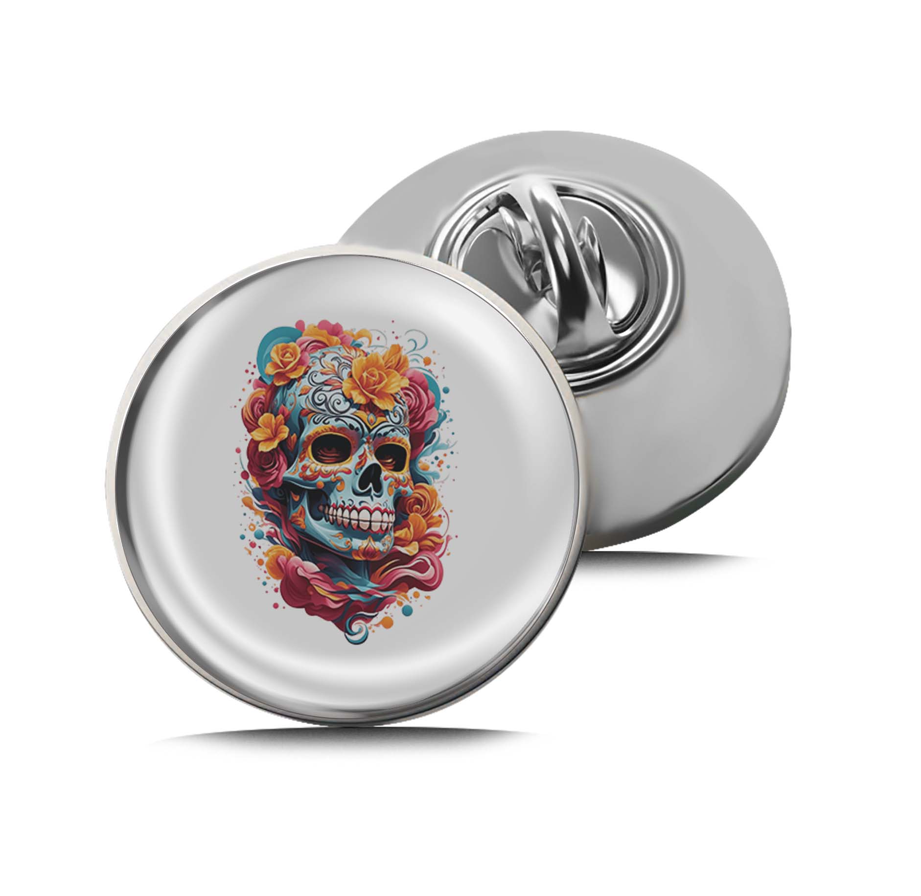 Floral Sugar Skull Limited Edition Lapel Pin Exclusive Metal Brooch Badge Accessories For Backpack, Clothes, Hats | Cute Gifts and Collectibles