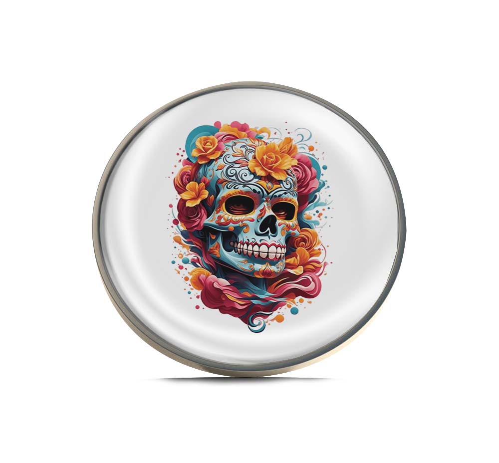 Floral Sugar Skull Limited Edition Lapel Pin Exclusive Metal Brooch Badge Accessories For Backpack, Clothes, Hats | Cute Gifts and Collectibles
