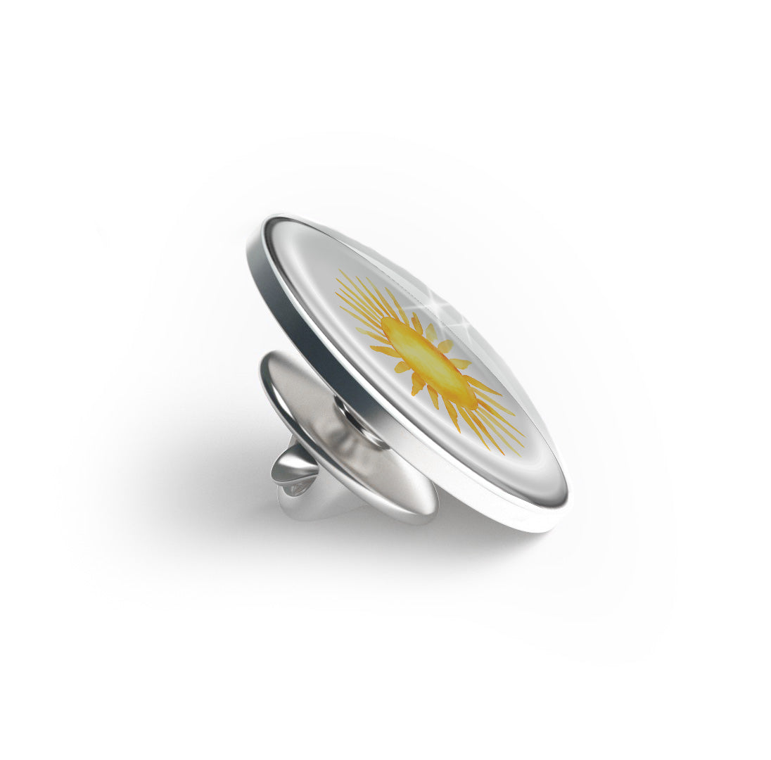 Glowing Yellow Sun Limited Edition Lapel Pin Exclusive Metal Brooch Badge Accessories For Backpack, Clothes, Hats | Cute Gifts and Collectibles