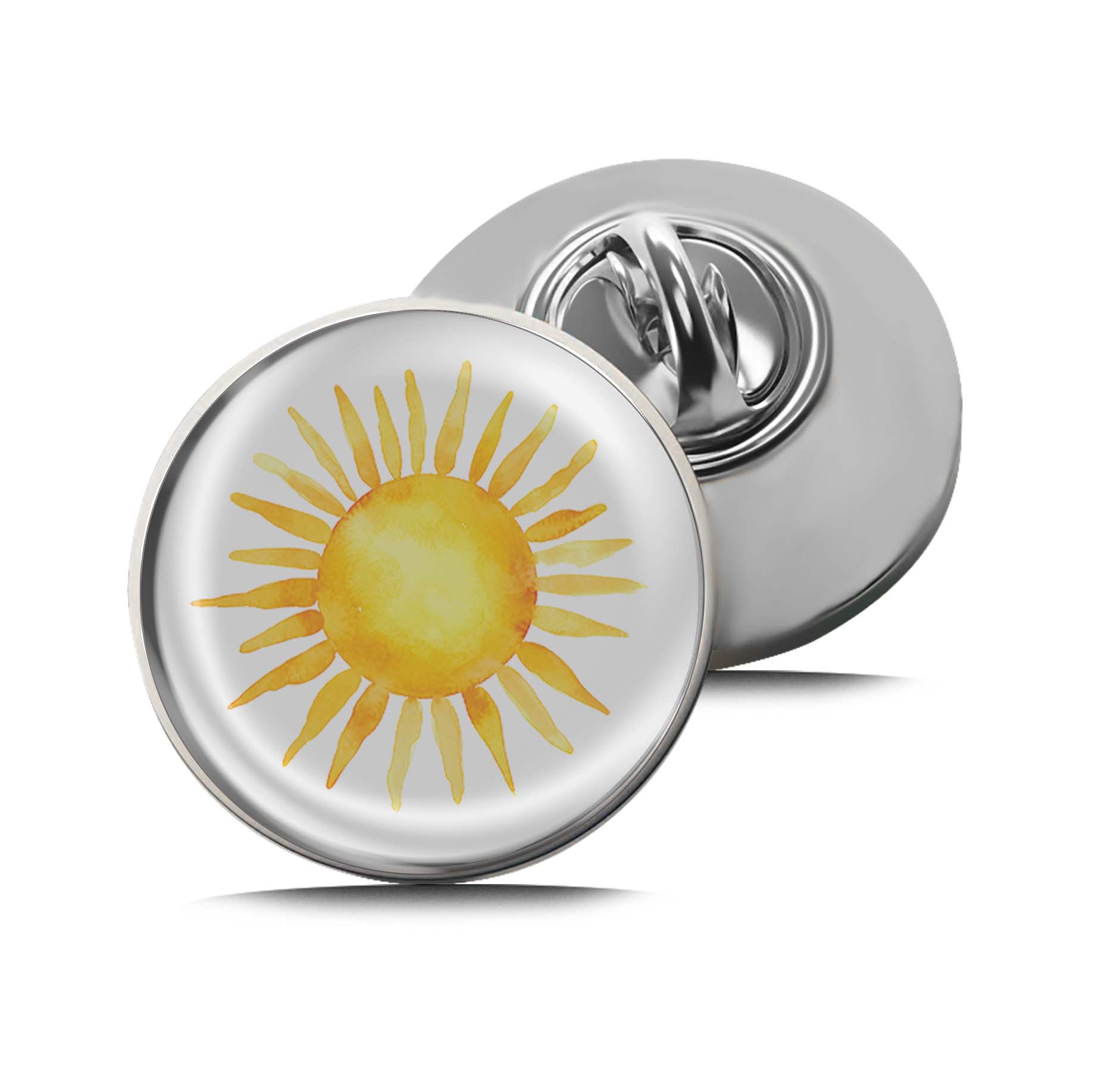 Glowing Yellow Sun Limited Edition Lapel Pin Exclusive Metal Brooch Badge Accessories For Backpack, Clothes, Hats | Cute Gifts and Collectibles