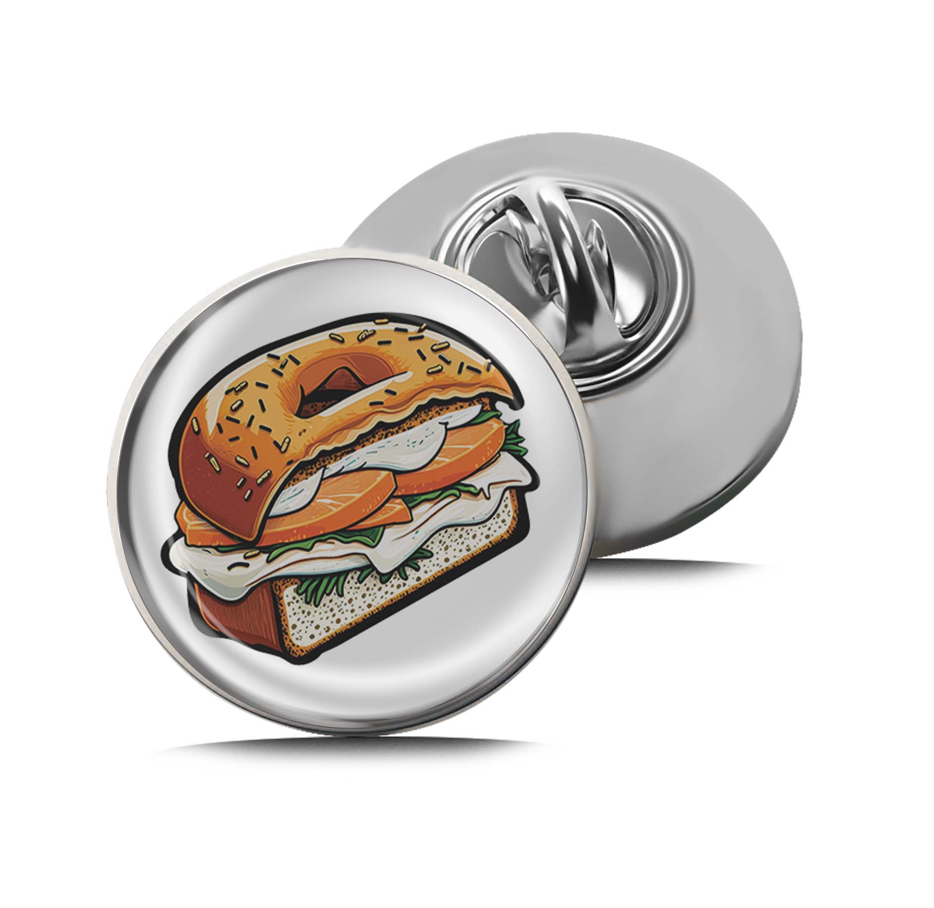 Bagel Sandwich Limited Edition Lapel Pin Exclusive Metal Brooch Badge Accessories For Backpack, Clothes, Hats | Cute Gifts and Collectibles