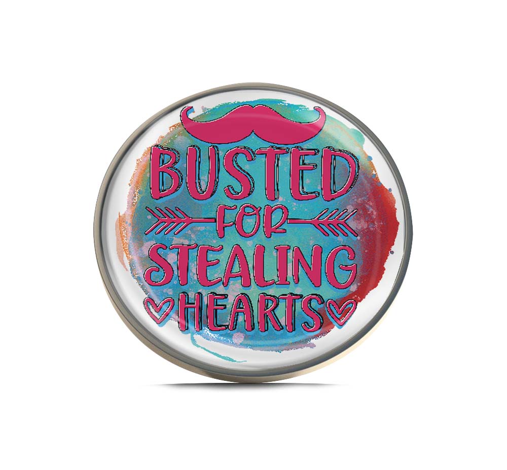 Busted for Stealing Hearts Limited Edition Lapel Pin Exclusive Metal Brooch Badge Accessories For Backpack, Clothes, Hats | Cute Gifts and Collectibles