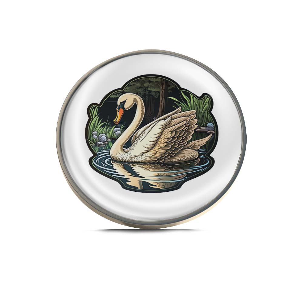 A swan is swimming in a pond Limited Edition Lapel Pin Exclusive Metal Brooch Badge Accessories For Backpack, Clothes, Hats | Cute Gifts and Collectibles