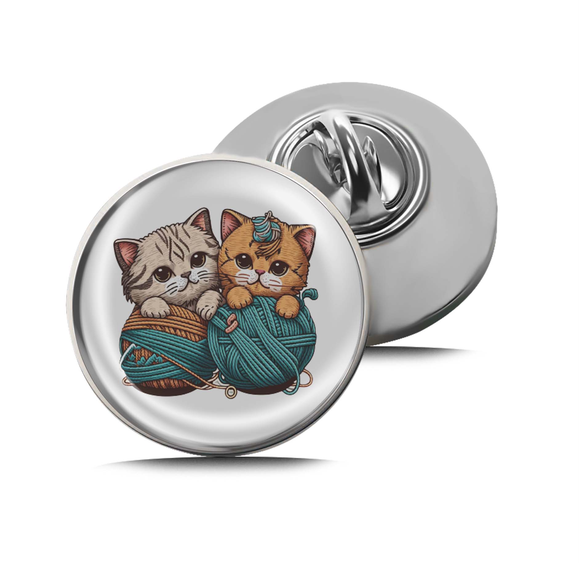 Cute Kitten with Yarn Ball Limited Edition Lapel Pin Exclusive Metal Brooch Badge Accessories For Backpack, Clothes, Hats | Cute Gifts and Collectibles