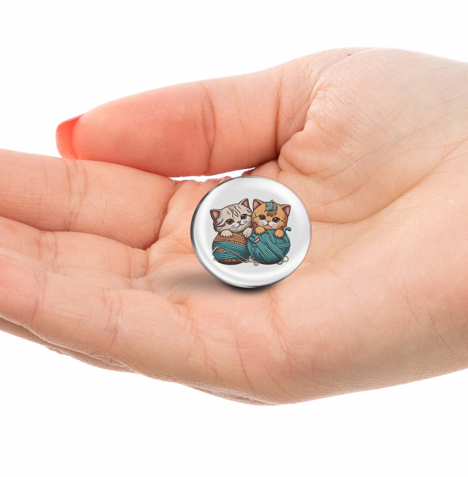 Cute Kitten with Yarn Ball Limited Edition Lapel Pin Exclusive Metal Brooch Badge Accessories For Backpack, Clothes, Hats | Cute Gifts and Collectibles