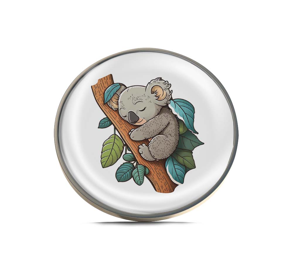 Cute koala is sleeping on a branch Limited Edition Lapel Pin Exclusive Metal Brooch Badge Accessories For Backpack, Clothes, Hats | Cute Gifts and Collectibles
