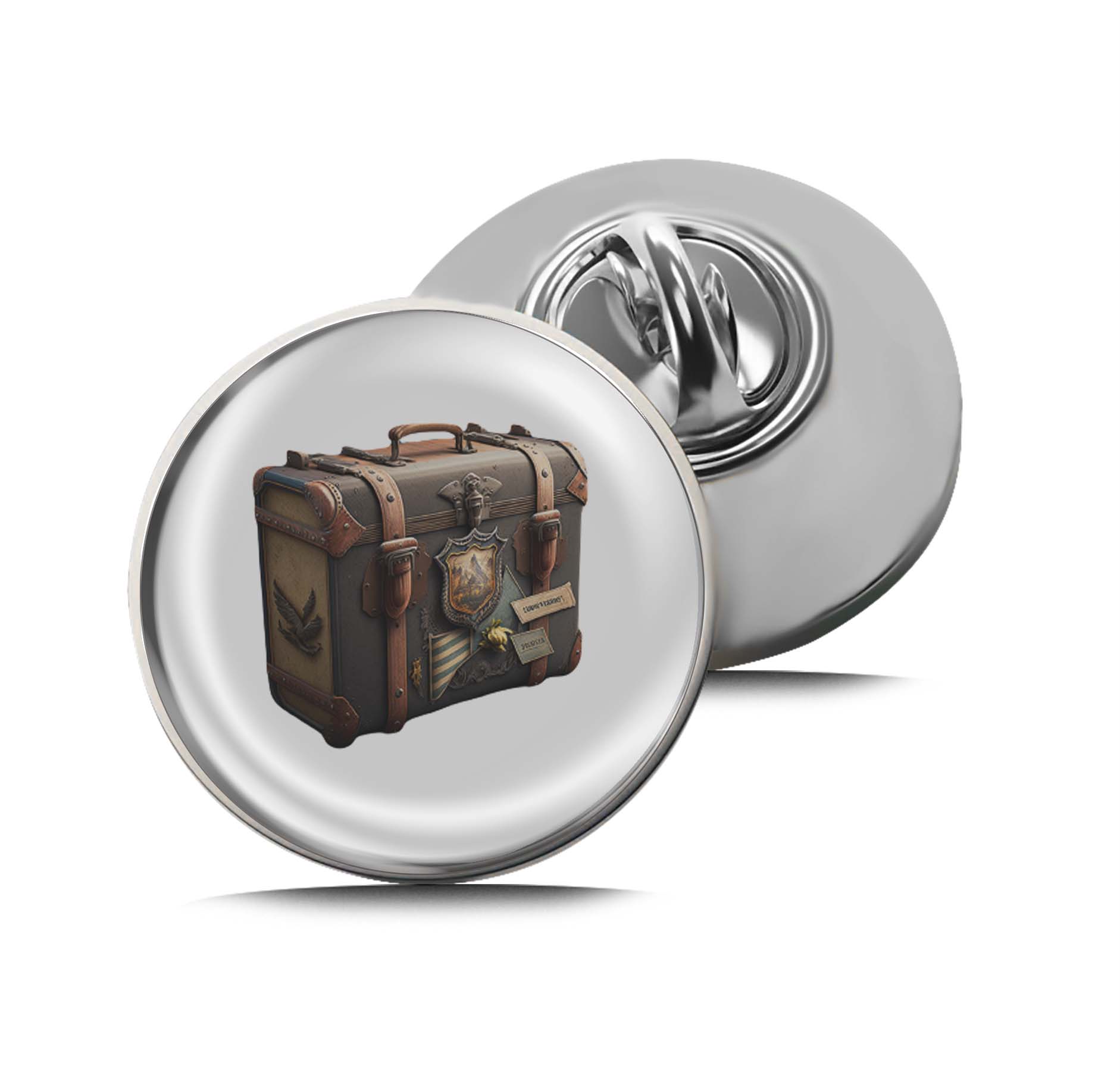 Vintage Suitcase With Buckles Limited Edition Lapel Pin Exclusive Metal Brooch Badge Accessories For Backpack, Clothes, Hats | Cute Gifts and Collectibles