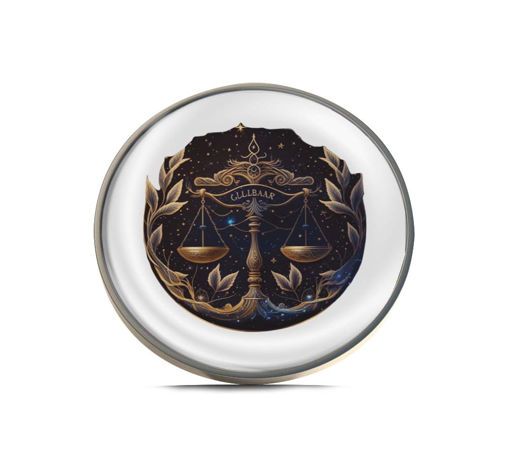 Zodiac sign with scales and leaves in a circle Limited Edition Lapel Pin Exclusive Metal Brooch Badge Accessories For Backpack, Clothes, Hats | Cute Gifts and Collectibles