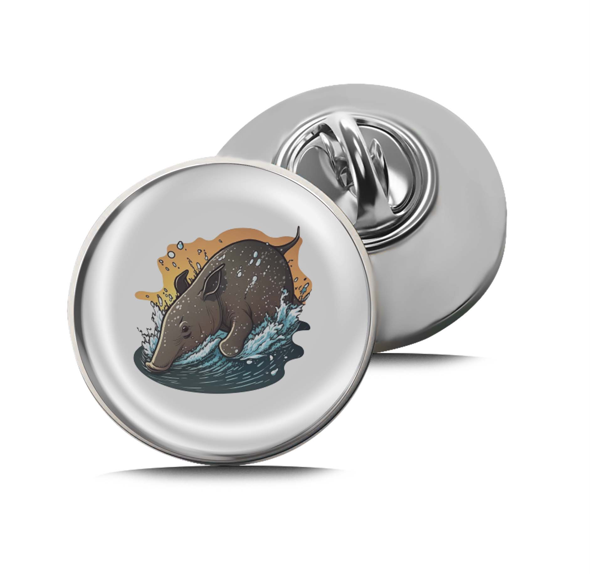 Rhino drinking water Limited Edition Lapel Pin Exclusive Metal Brooch Badge Accessories For Backpack, Clothes, Hats | Cute Gifts and Collectibles