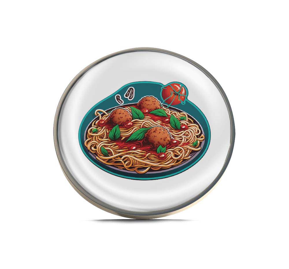 Spaghetti and meatballs Limited Edition Lapel Pin Exclusive Metal Brooch Badge Accessories For Backpack, Clothes, Hats | Cute Gifts and Collectibles