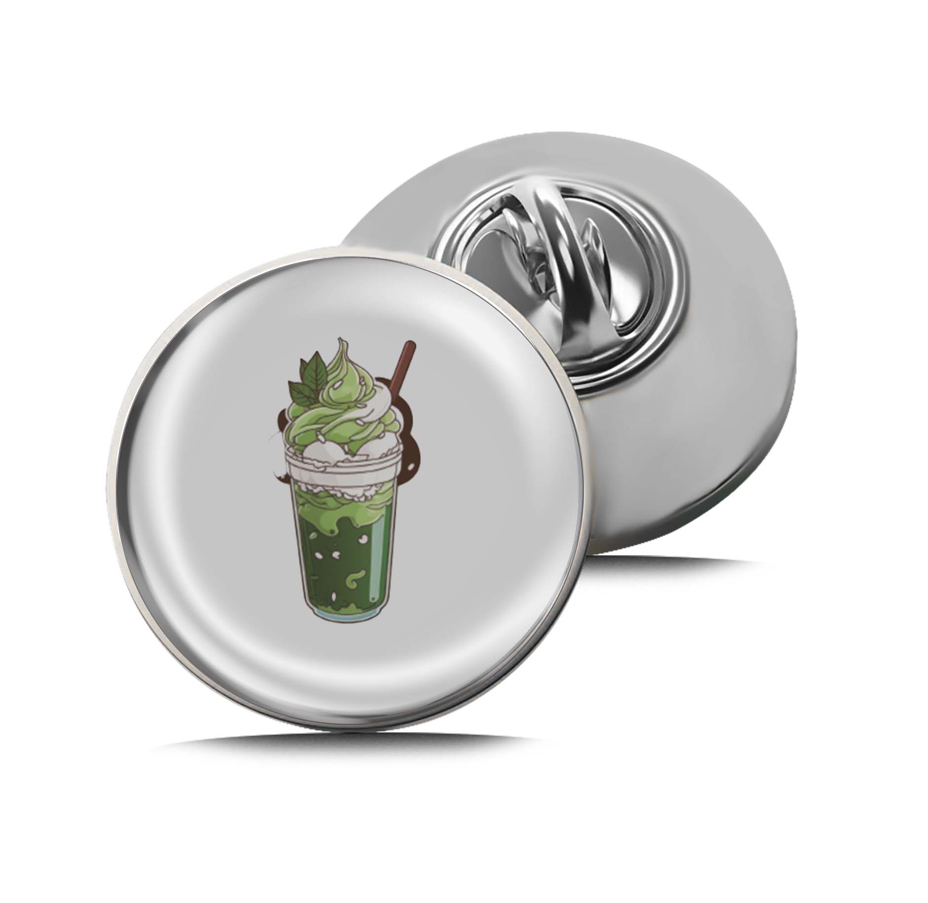 Matcha Tea Latte Iced Limited Edition Lapel Pin Exclusive Metal Brooch Badge Accessories For Backpack, Clothes, Hats | Cute Gifts and Collectibles