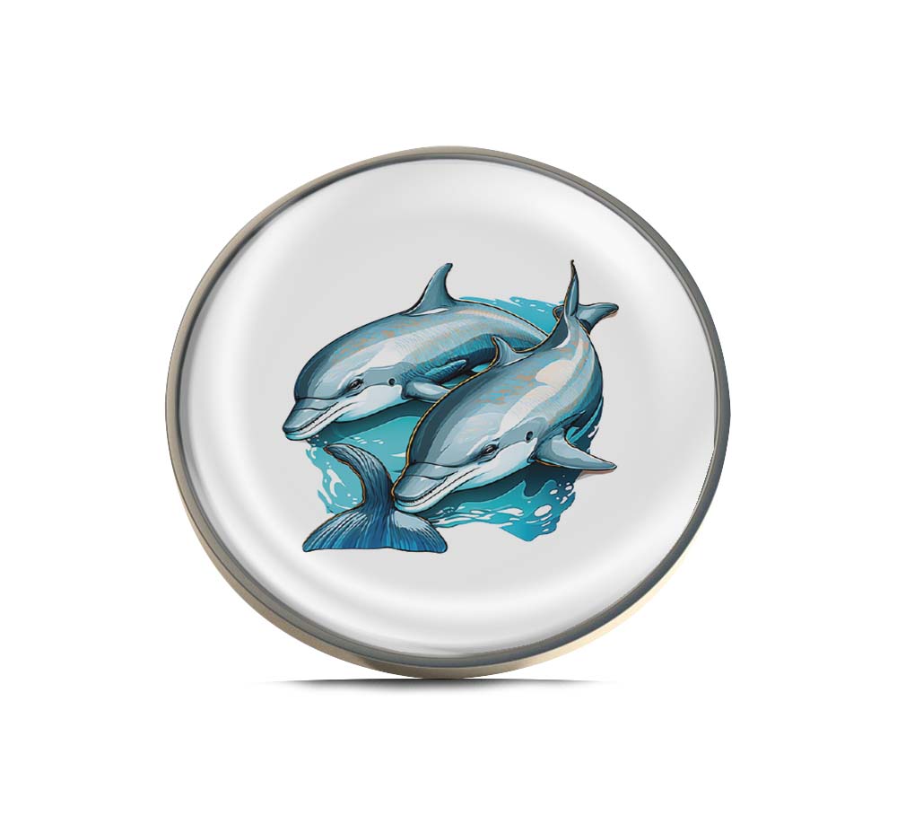 Two dolphins Limited Edition Lapel Pin Exclusive Metal Brooch Badge Accessories For Backpack, Clothes, Hats | Cute Gifts and Collectibles